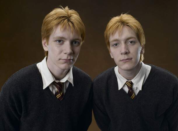 George and Fred, the twins in the big Weasley family, played by...