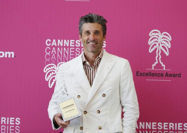 Patrick Dempsey receives an Excellence Award during Mipcom in Cannes, 14th October 2019.