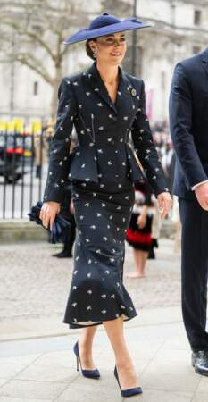 March 2023: A navy blue skirt suit by Erdem