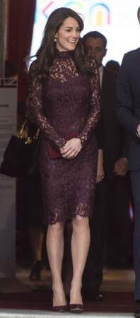 2015: A burgundy lace Dolce & Gabbana