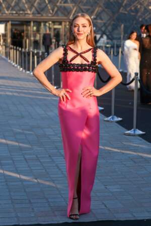 Amanda Seyfried: A pink and black dress 