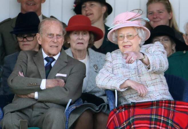 2017: Her Majesty the Queen and Prince Philip attend the Braemar games in Scotland