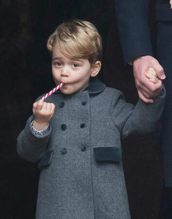 December 25, 2016: Prince George of Cambridge attends Church on Christmas Day