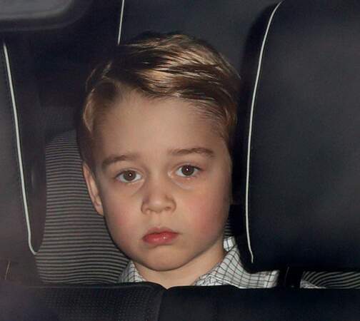 December 19, 2018: Prince George is at a Christmas lunch for members of the Royal Family at Buckingham Palace