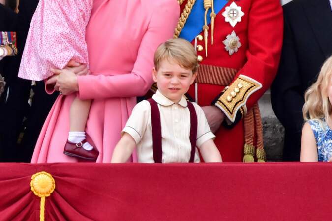 June 17, 2017: Prince George stands on the balcony of Buckingham Palace during the Trooping the Colour