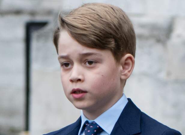 March 29, 2022: Prince George of Cambridge attends a memorial service for the Duke of Edinburgh