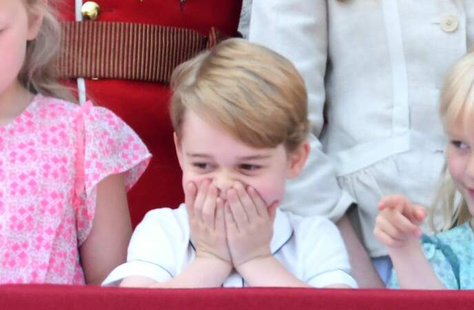 June 9, 2018: Prince George stands on the balcony of Buckingham Palace during Trooping The Colour